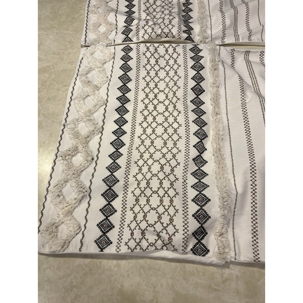 INK+IVY Imani Aztec Southwest Navajo Tribal 100% Cotton Fringe 2 Shams Std - Picture 6 of 14